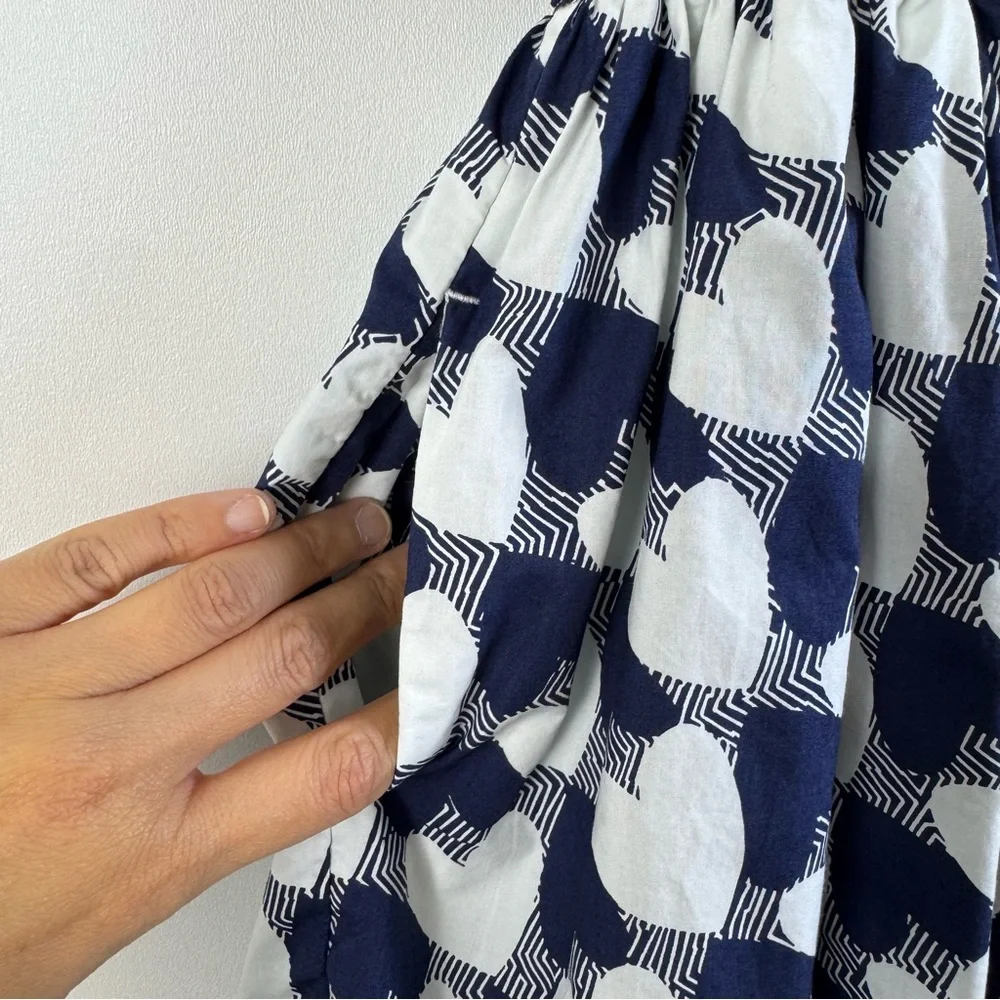 J.Crew Girls’ Heart Print Cotton Dress Navy White Short Sleeve Size 14 Tween